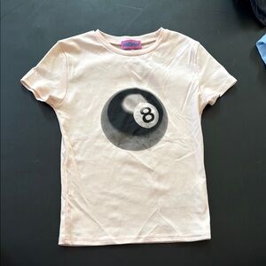 Edikted Pink Short Sleeve Tee Casual Graphic Design XS